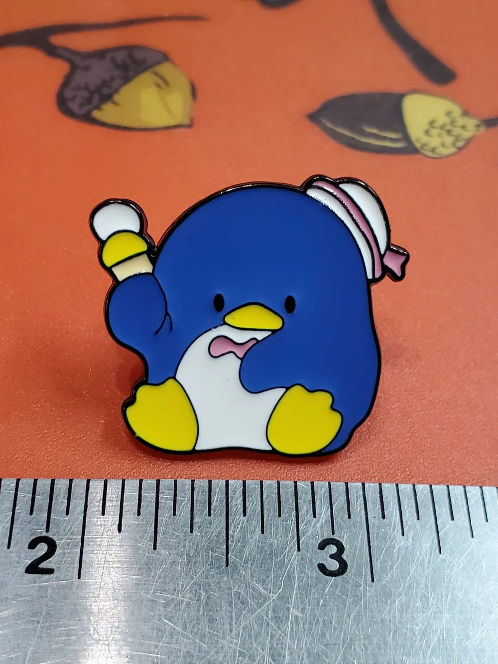 Blue Penguin Enamel Brooch Pin - Cute Blue & Yellow Accent